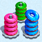 3D甜甜圈堆栈排序游戏:Donut Hoop Stack 3d