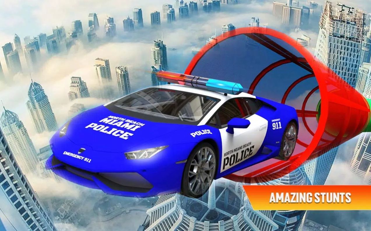 特技警车空中挑战游戏安卓版(Police Hero Car Stunts Racing)图片1